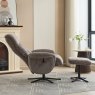 Nevada Swivel Chair & Stool Set In Ash Fabric lifestyle