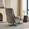 Nevada Swivel Chair & Stool Set In Ash Fabric lifestyle